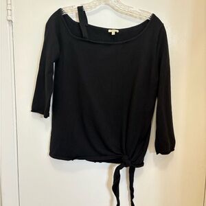 Sweater Project Black Off-the-Shoulder Sweater